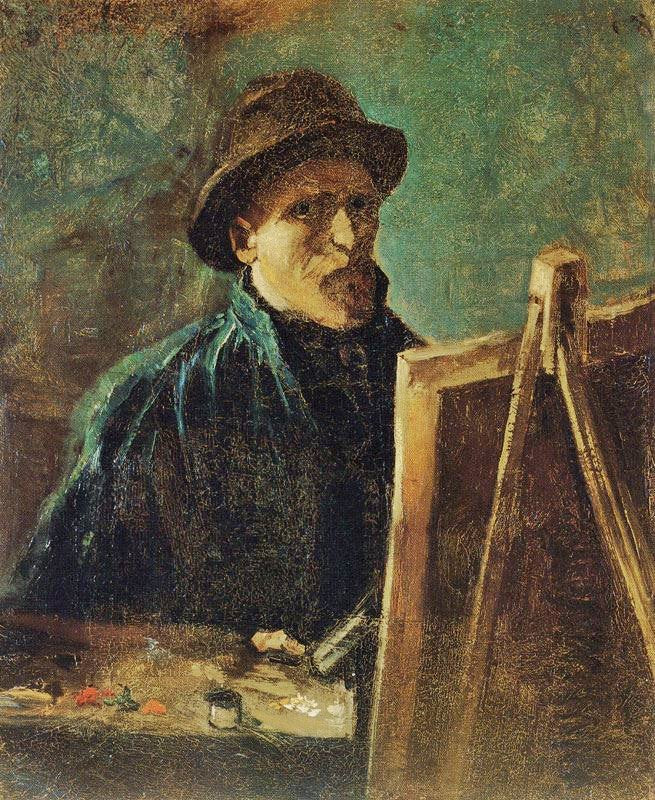 Self-Portrait With Dark Felt Hat At The Easel by Vincent van Gogh