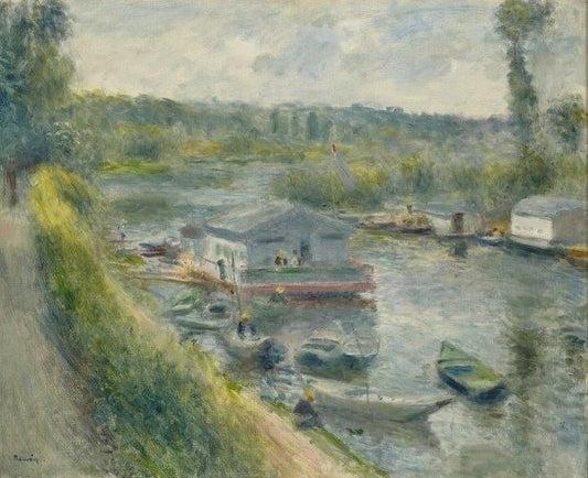 Wash-House Boat At Bas-Meudon by Pierre Auguste Renoir