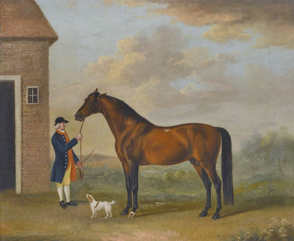 Henry Compton’S Chestnut Hunter With Its Groom Outside A Stable by Francis Sartorius