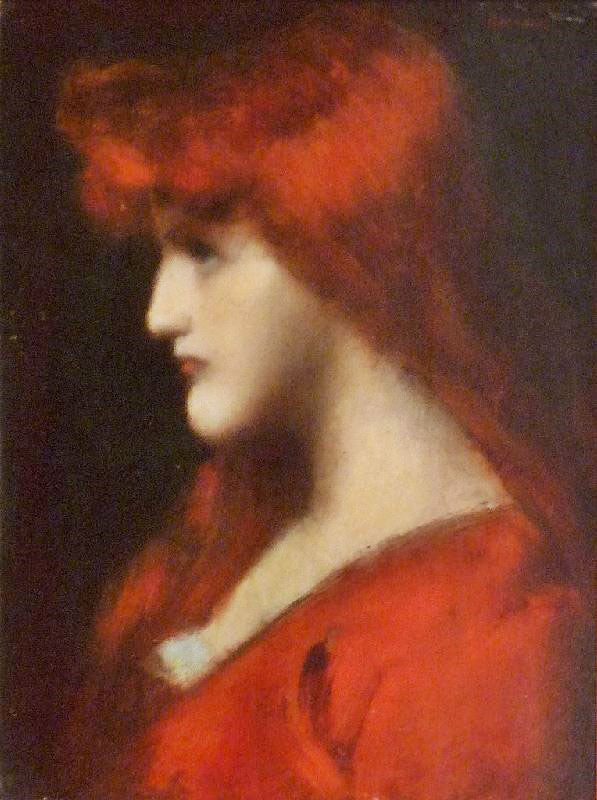 Portrait Of A Young Redheaded Woman by Jean-Jacques Henner