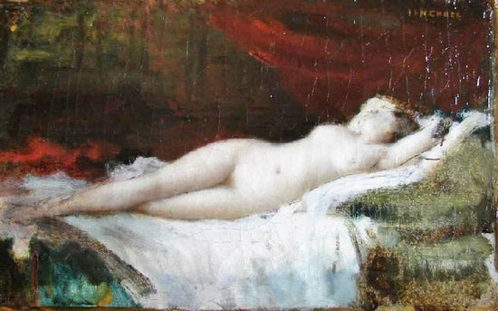 Woman Lying On A Couch (Inspired By Titian) by Jean-Jacques Henner