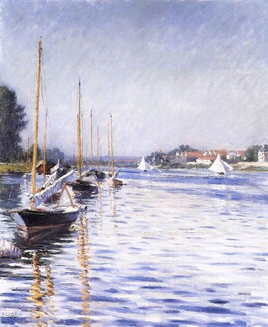 Boats On The Seine At Argenteuil by Gustave Caillebotte