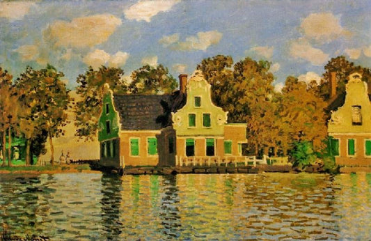 Houses On The Zaan River At Zaandam by Claude Oscar Monet