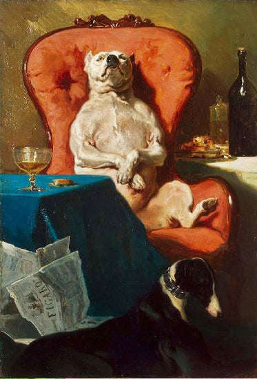 The Dog In The Armchair by Alfred de Dreux