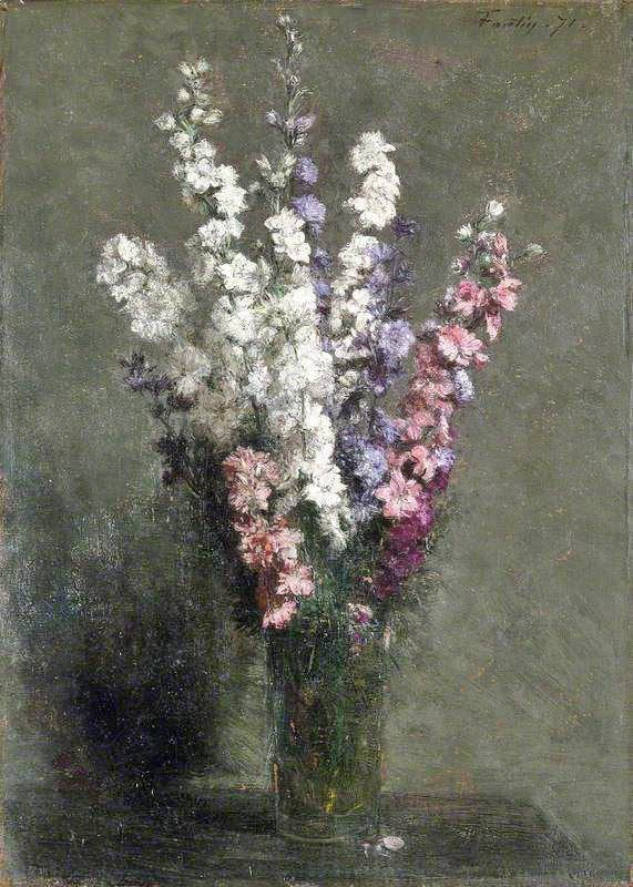 Larkspurs by Henri Fantin-Latour