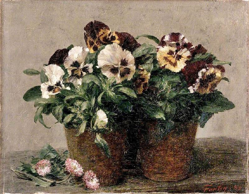Still Life: Pansies And Daisies by Henri Fantin-Latour