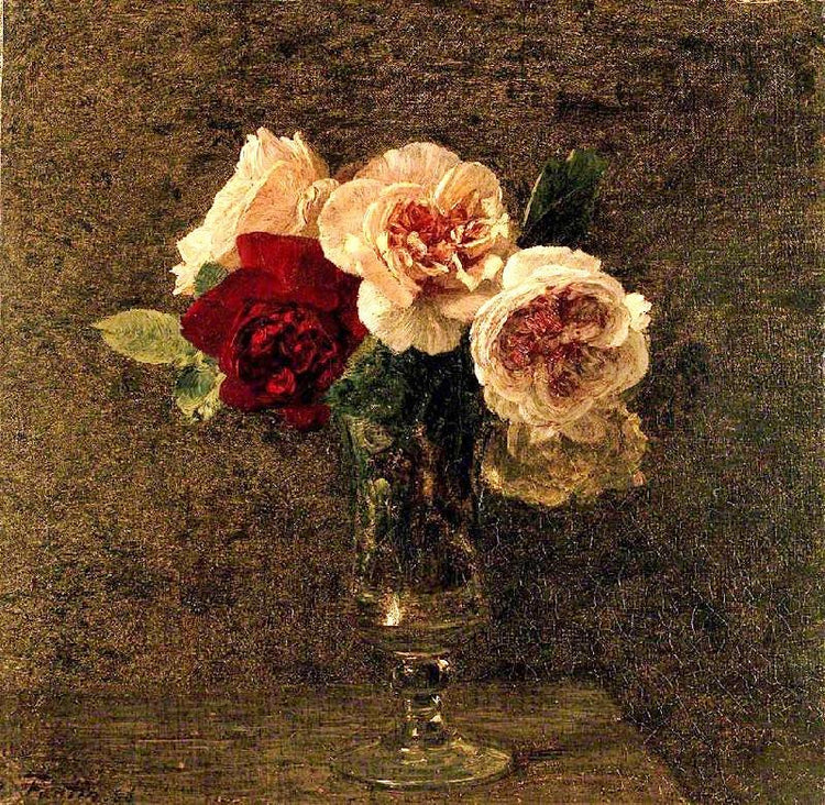 Still Life: Pink And Red Roses by Henri Fantin-Latour