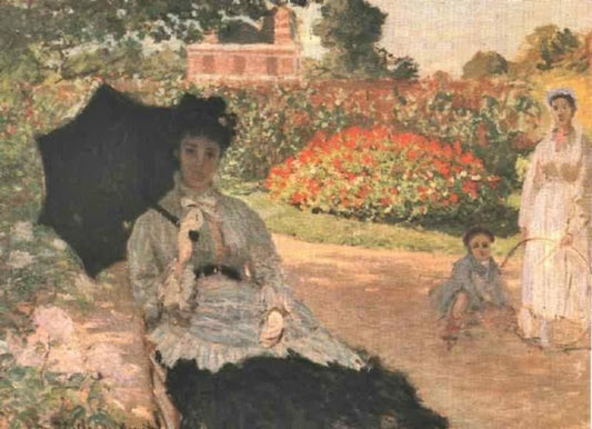 Camille In The Garden With Jean And His Nanny by Claude Oscar Monet