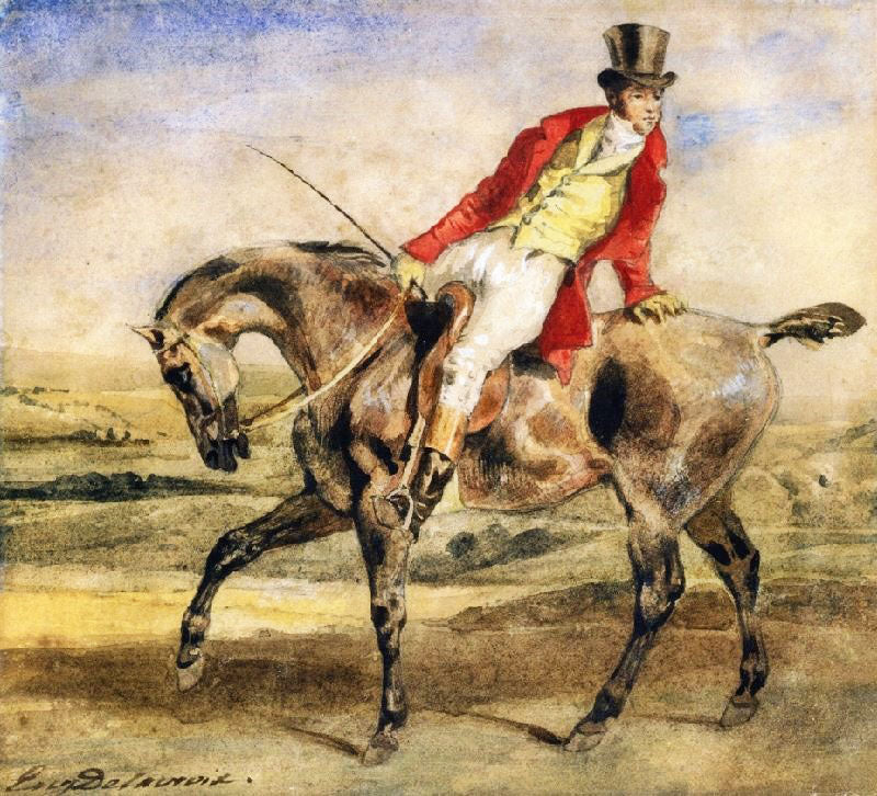 GENTLEMAN ON A DARK BROWN HUNTER