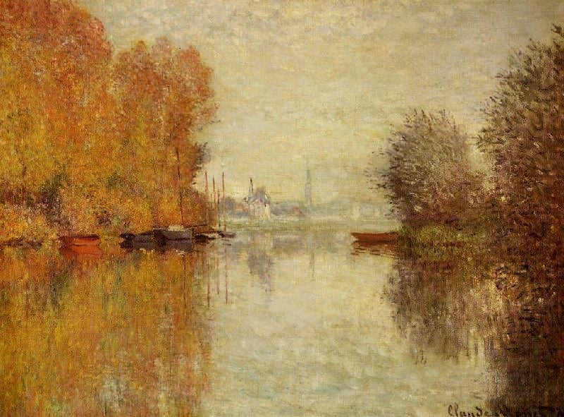 Autumn On The Seine At Argenteuil by Claude Oscar Monet
