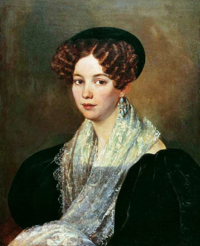 Portrait Of A Lady In Black by Pyotr Zabolotsk