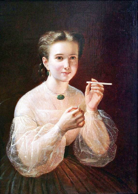 Girl With A Cigarette by Pyotr Zabolotsk