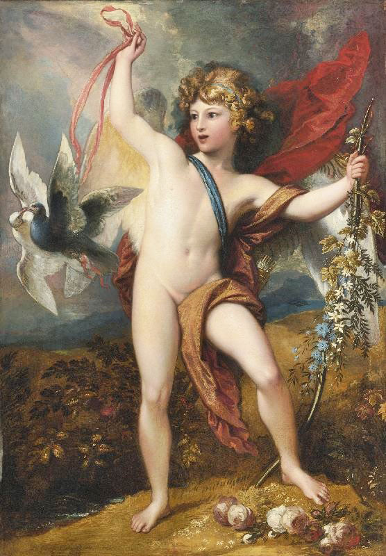 Cupid Releasing Two Doves by Benjamin West