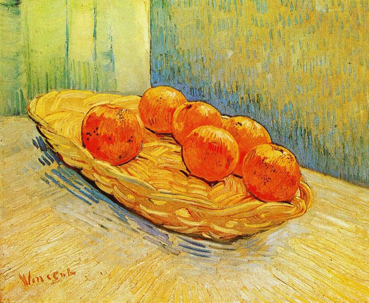 Still Life With Basket And Six Oranges by Vincent van Gogh