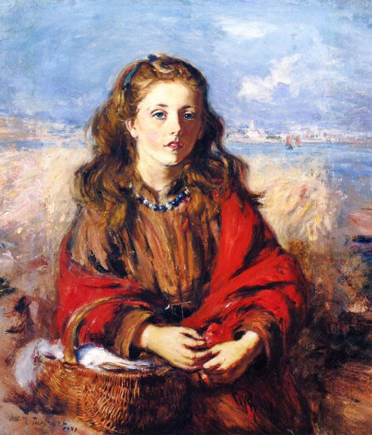 Through The Barley, A Portrait Of Maggie Macmillan by William McTaggart R.S.A. R.S.W.