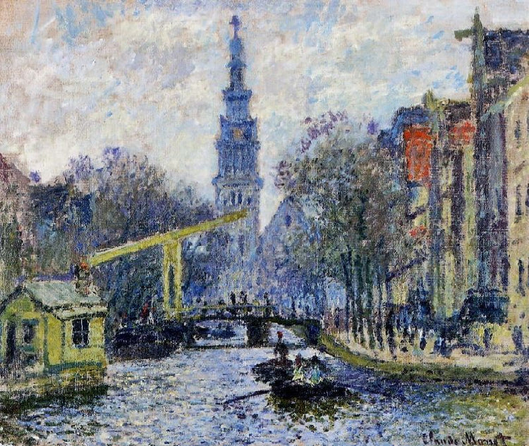 Canal In Amsterdam by Claude Oscar Monet