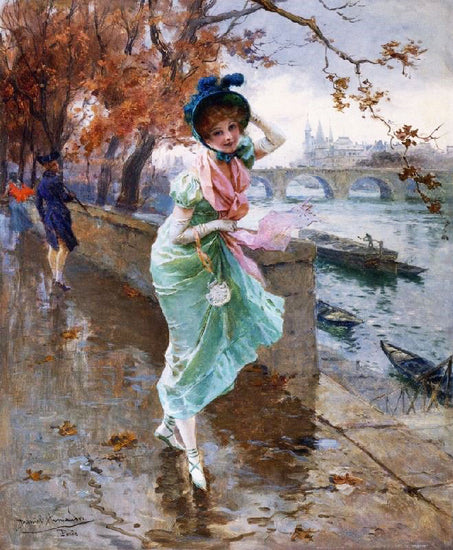 Elegant Lady On The Quay Of Paris by Daniel Hernández Morillo