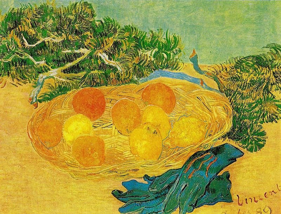 Still Life With Oranges, Lemons And Blue Gloves by Vincent van Gogh