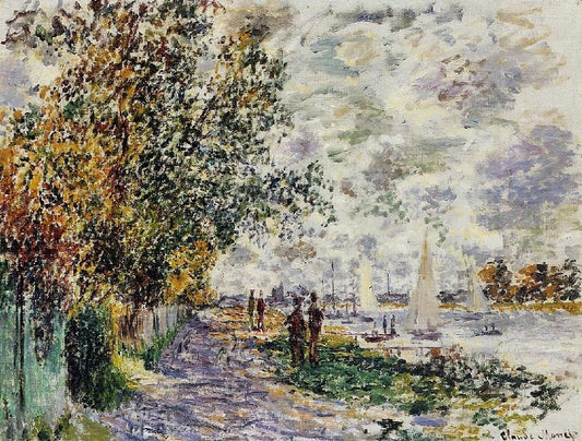 The Riverbank At Petit-Gennevilliers by Claude Oscar Monet