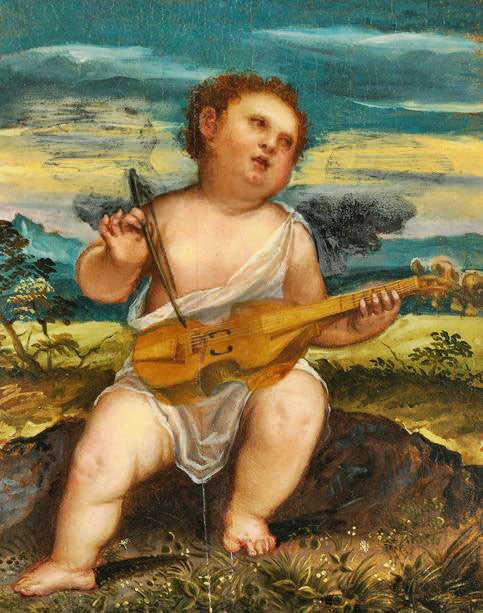 Cupid With A Violin by Bonifazio Veronese