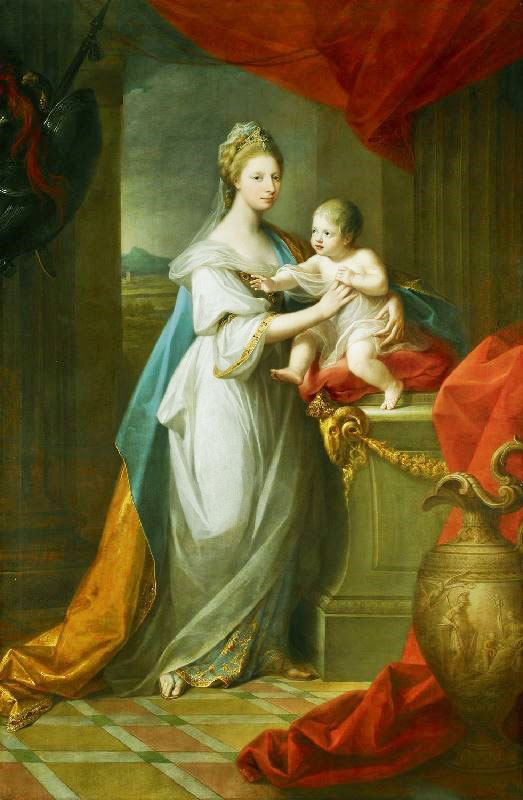 Augusta, Duchess Of Brunswick, With Her Son by Angelica Kauffmann
