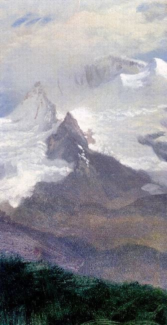Cloud Study With Mountain Peaks by Albert Bierstadt