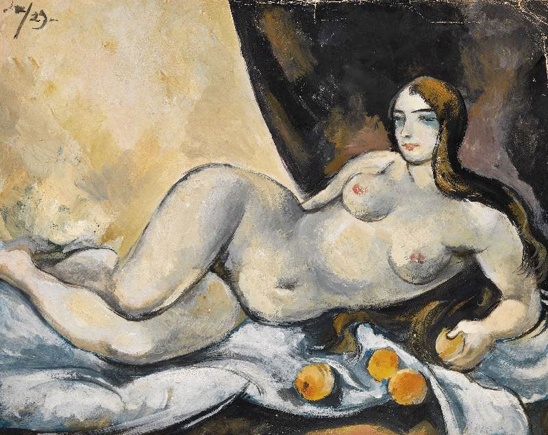 Reclining Nude With Apples by Alexander Shevchenko