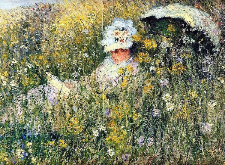 In The Meadow, Detail by Claude Oscar Monet
