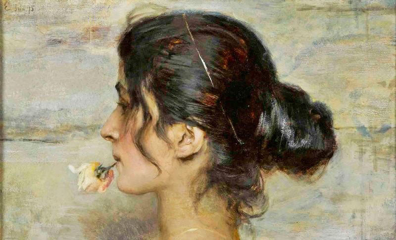 Con La Rosa Tra Le Labbra by Ettore Tito