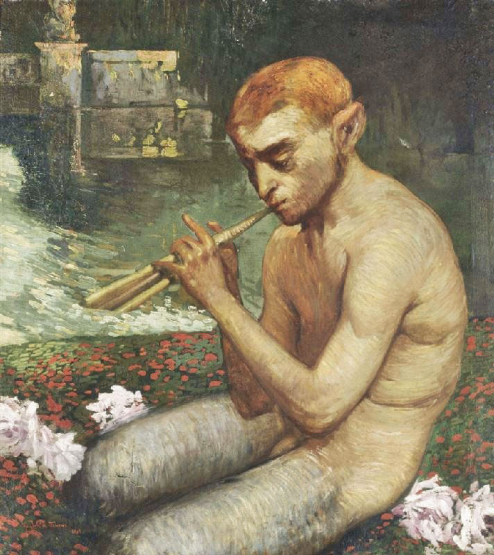 Pan Playing A Tune By The River by Gaston La Touche