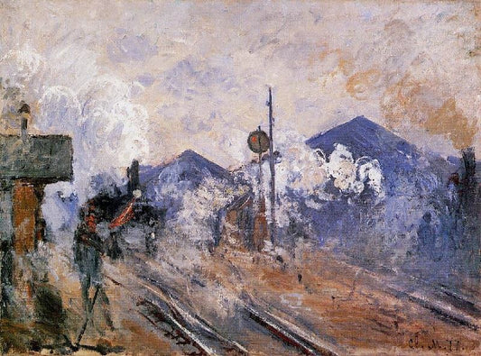 Track Coming Out Of Saint-Lazare Station by Claude Oscar Monet