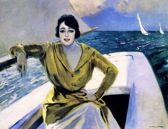 Mujer En La Barca by Julio Vila Prades