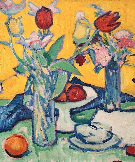 Tulips And Cups by Samuel John Peploe