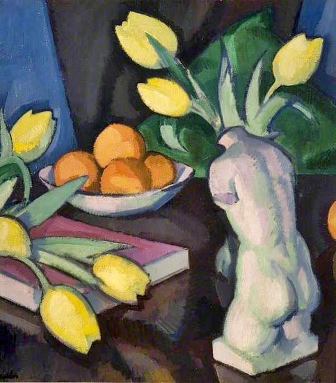 Yellow Tulips And Statuette by Samuel John Peploe