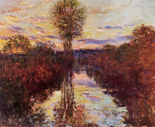 The Small Arm Of The Seine At Mosseaux, Evening by Claude Oscar Monet