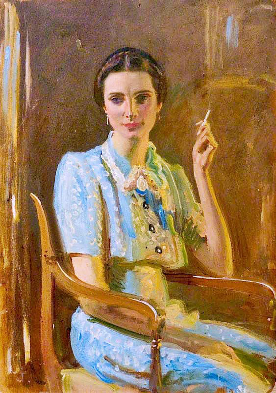 Study For ’Miss Hancock’ by Alfred James Munnings P.R.A. R.W.S.