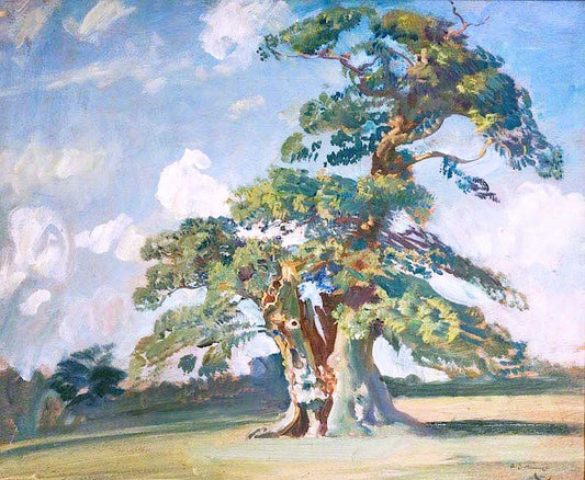 The Old Oak, Mistley Park by Alfred James Munnings P.R.A. R.W.S.