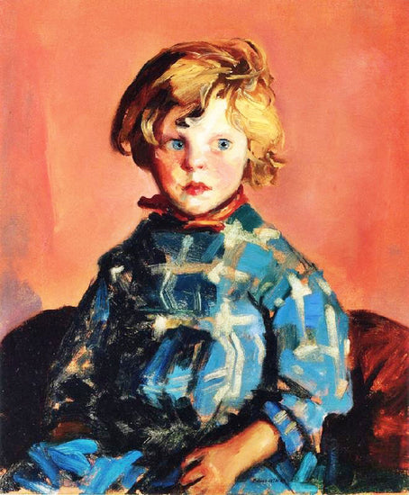 The Blue Plaid Dress, Annie by Robert Henri