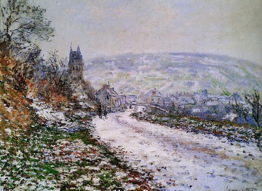 Entering The Village Of Vetheuil In Winter by Claude Oscar Monet