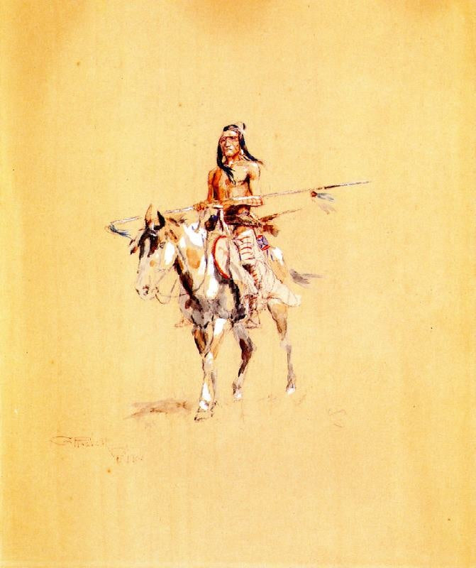 Indian On Horseback by Charles Marion Russell