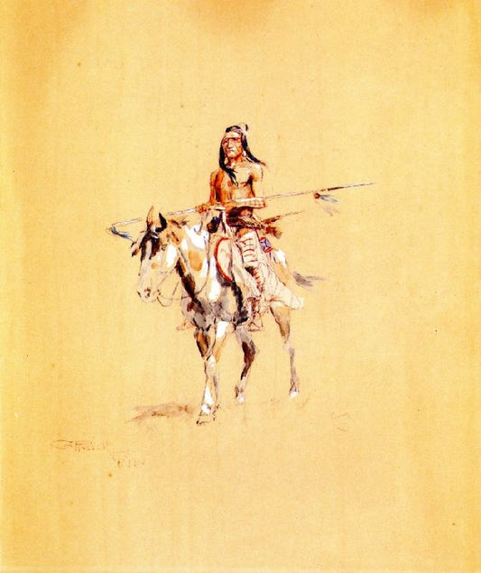 Indian On Horseback by Charles Marion Russell