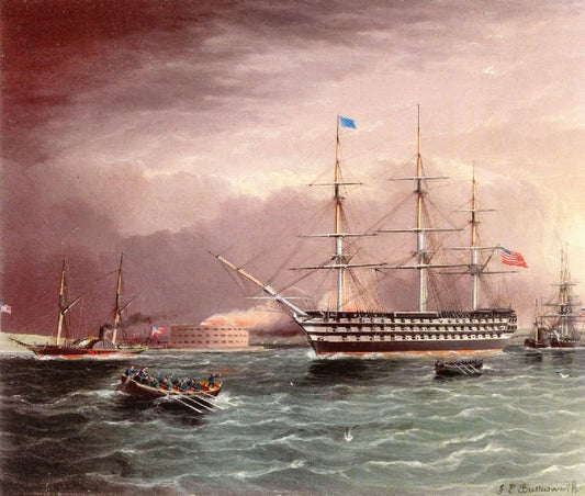 The U.S.S. Pennsylvania Under Tow At The Outbreak Of The American Civil War. by James E. Buttersworth