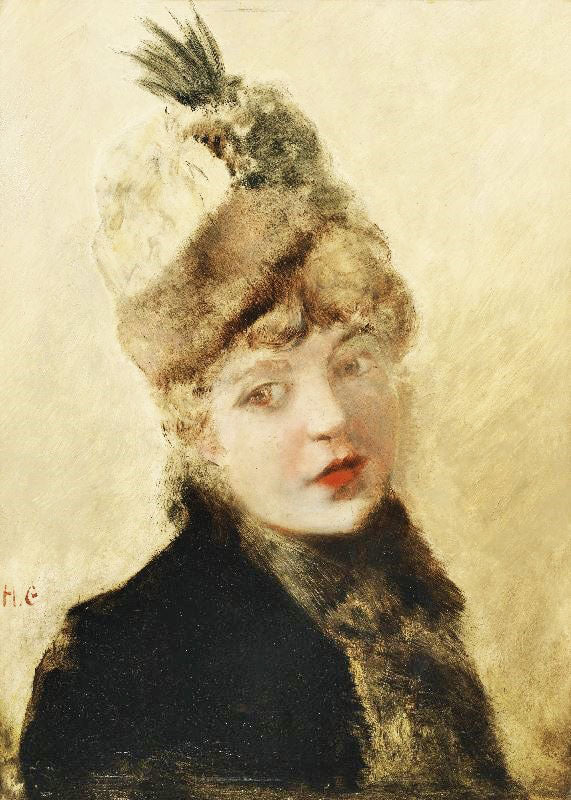 Young Woman Wearing A Hat by Henri Gervex