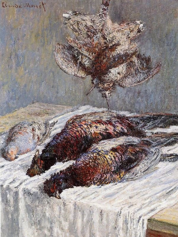 Pheasants, Woodcocks And Partridges by Claude Oscar Monet
