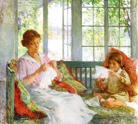 My Wife And Daughter by Willard Leroy Metcalf