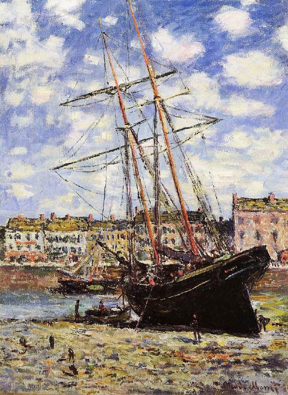 Boat At Low Tide At Fecamp by Claude Oscar Monet