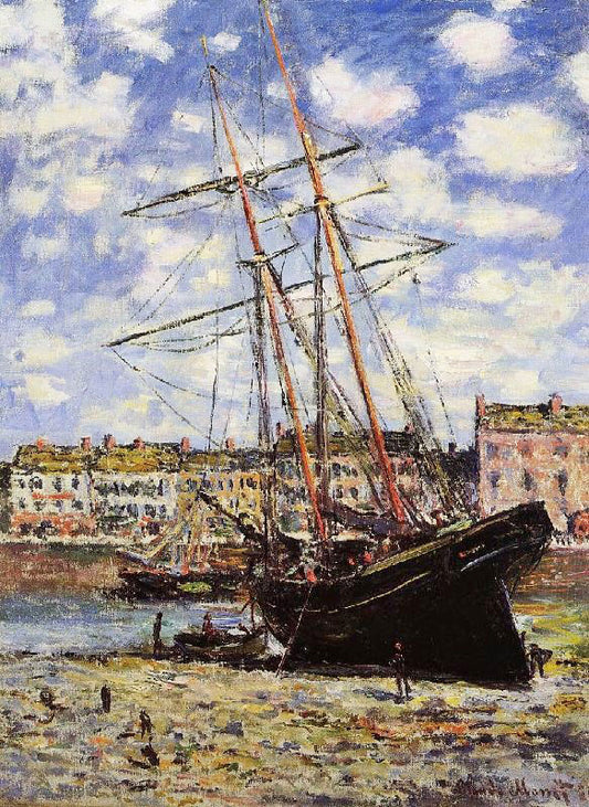 Boat At Low Tide At Fecamp by Claude Oscar Monet