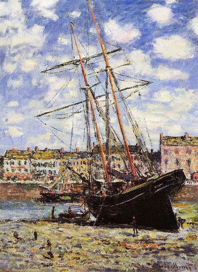 Boat At Low Tide At Fecamp by Claude Oscar Monet
