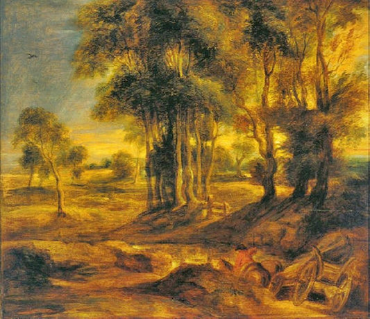 Landscape With The Carriage At The Sunset by Peter Paul Rubens