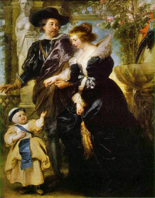 Rubens, His Wife Helena Fourment, And Their Son Peter Paul by Peter Paul Rubens